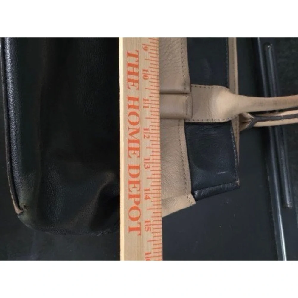 Kate Spade‎ Elena New York Black Tan Leather Bow Tote Handbag Purse Shoulder Bag